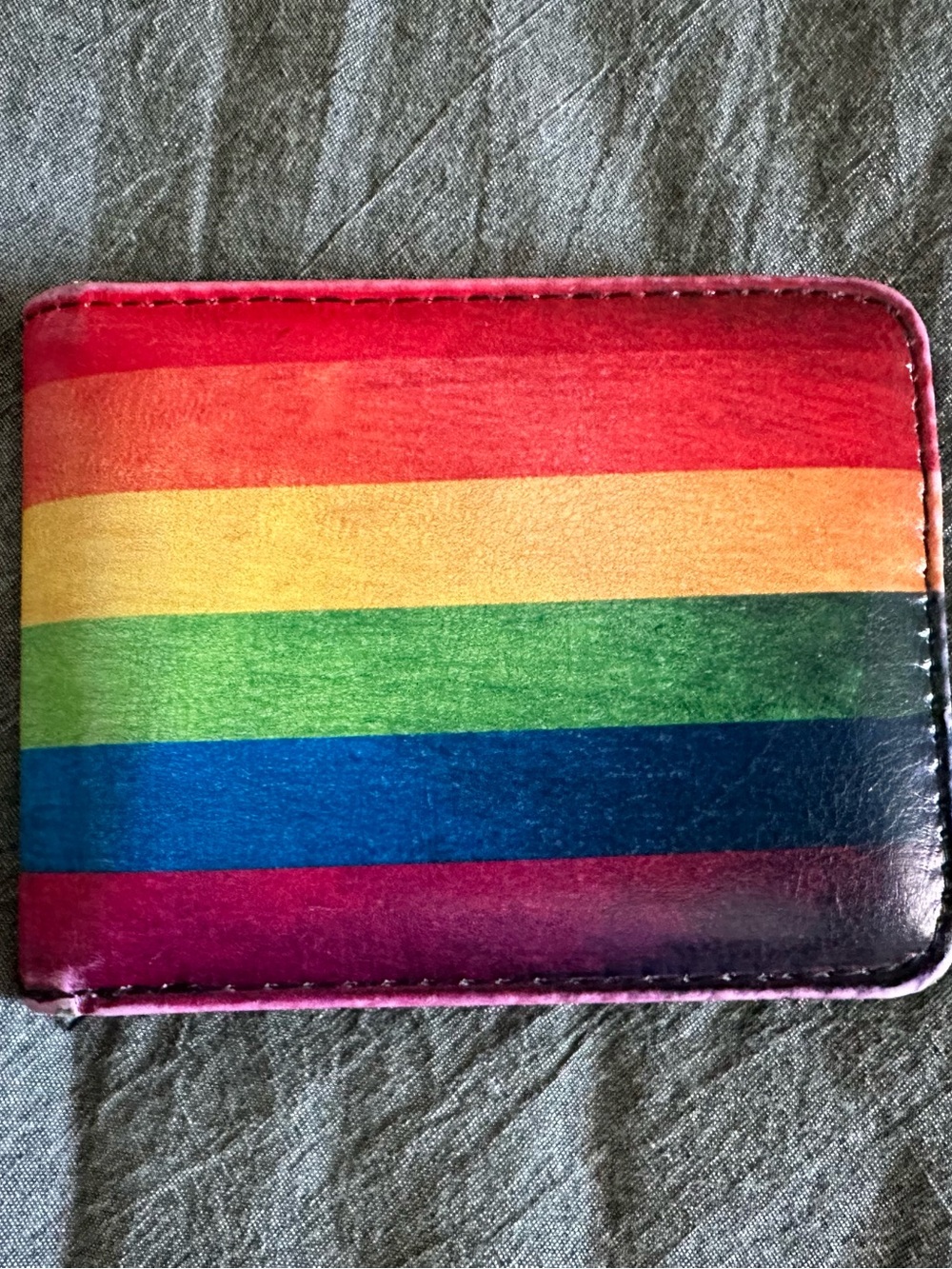 Buckle Down Rainbow Wallet in soft vegan leather